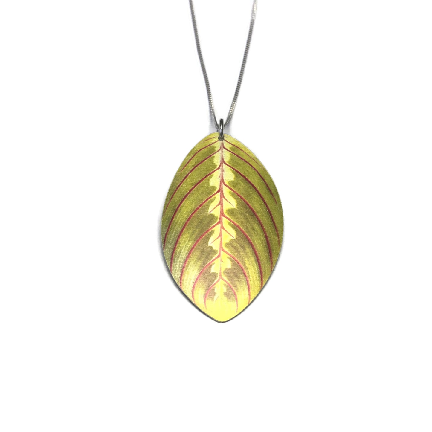 Red Prayer leaf necklace