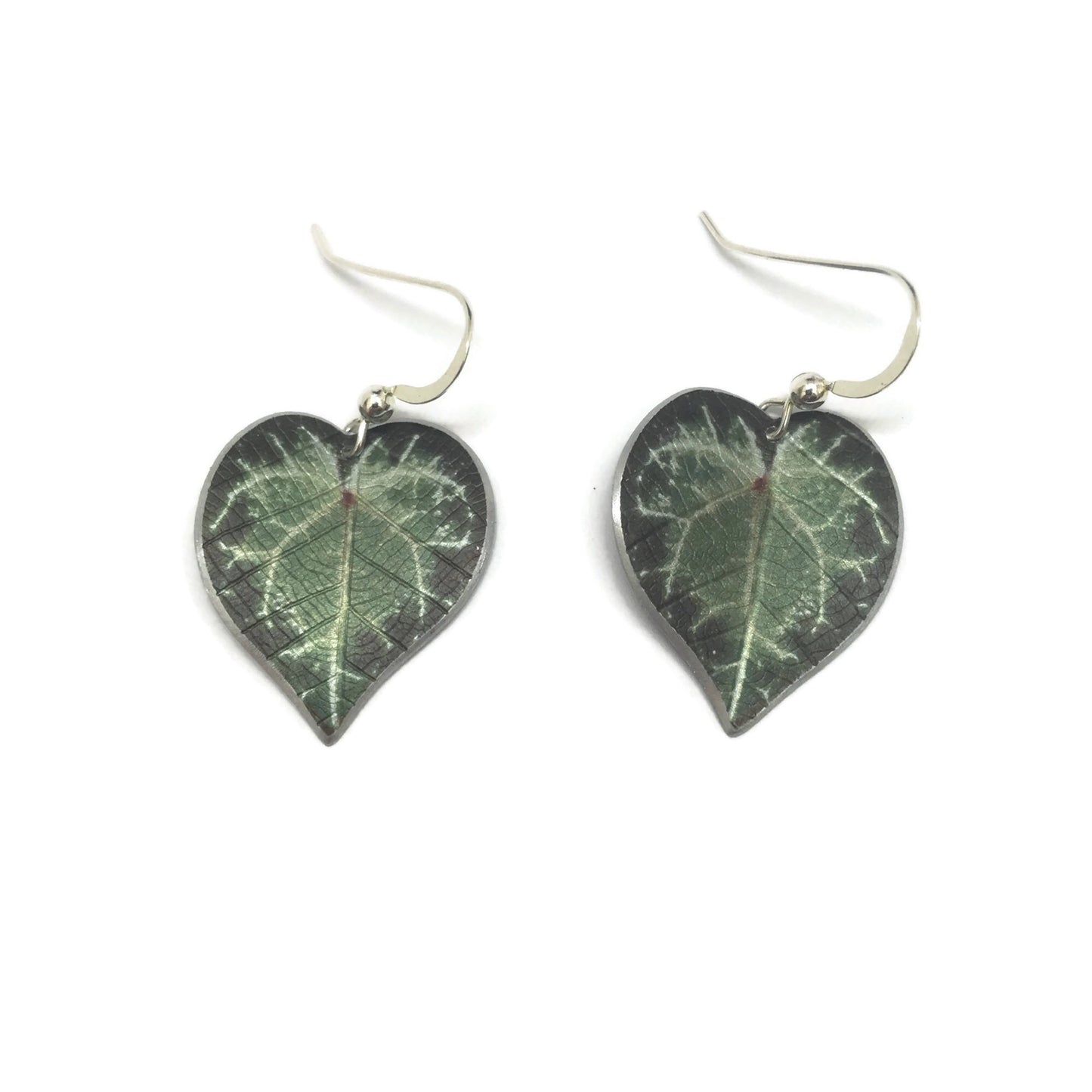 Cyclamen leaf earrings by Photofinish Jewellery