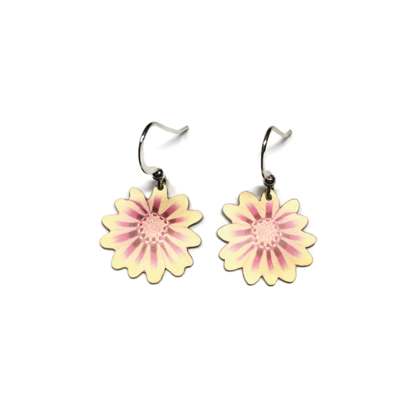 Gazania flower earrings by Photofinish Jewellery