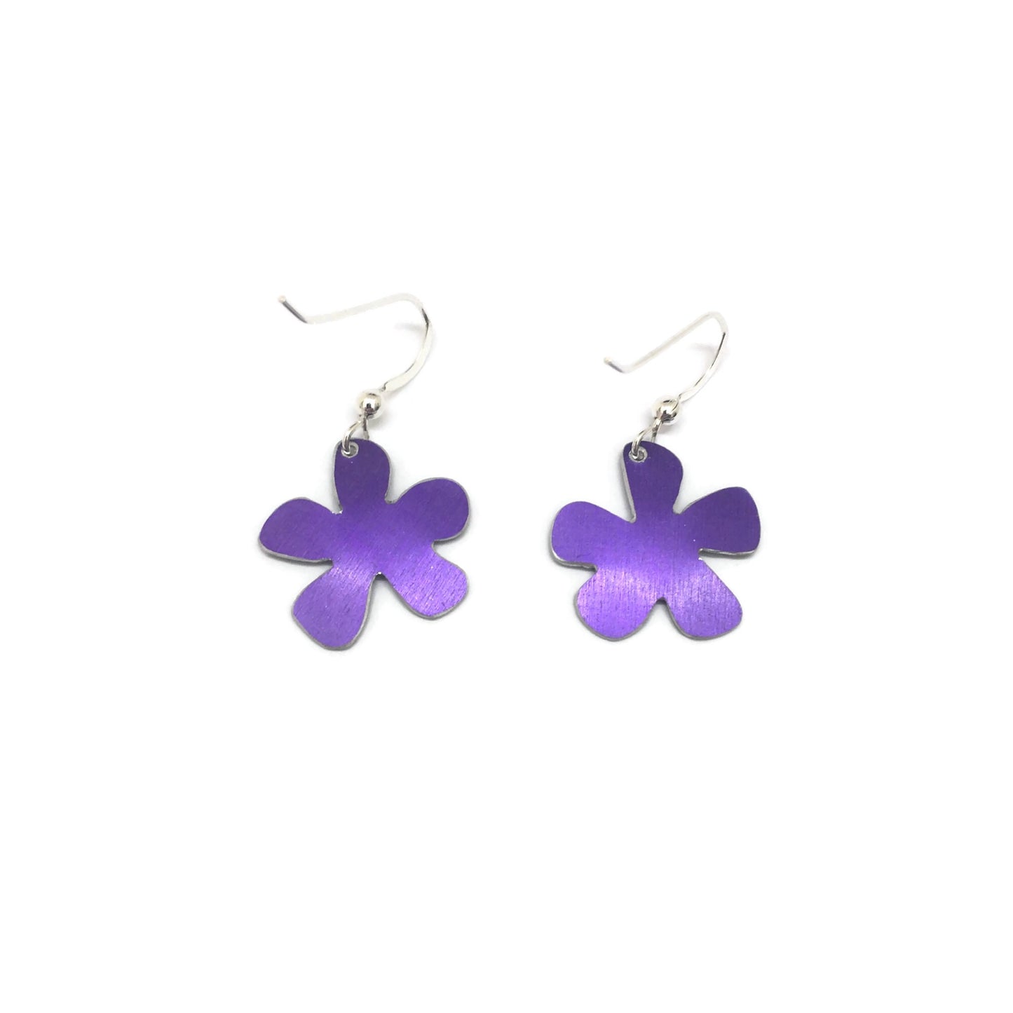 Back of Periwinkle flower earrings by Photofinish Jewellery