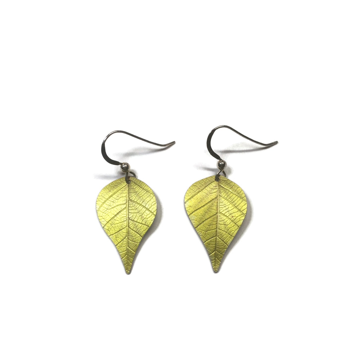 Silver Birch leaf earrings