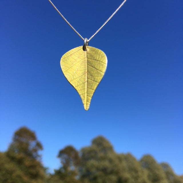 Silver Birch leaf necklace by Photofinish Jewellery