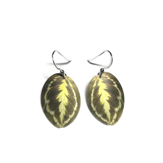 Medallion leaf earrings