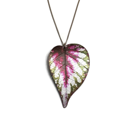 Rex Begonia leaf necklace