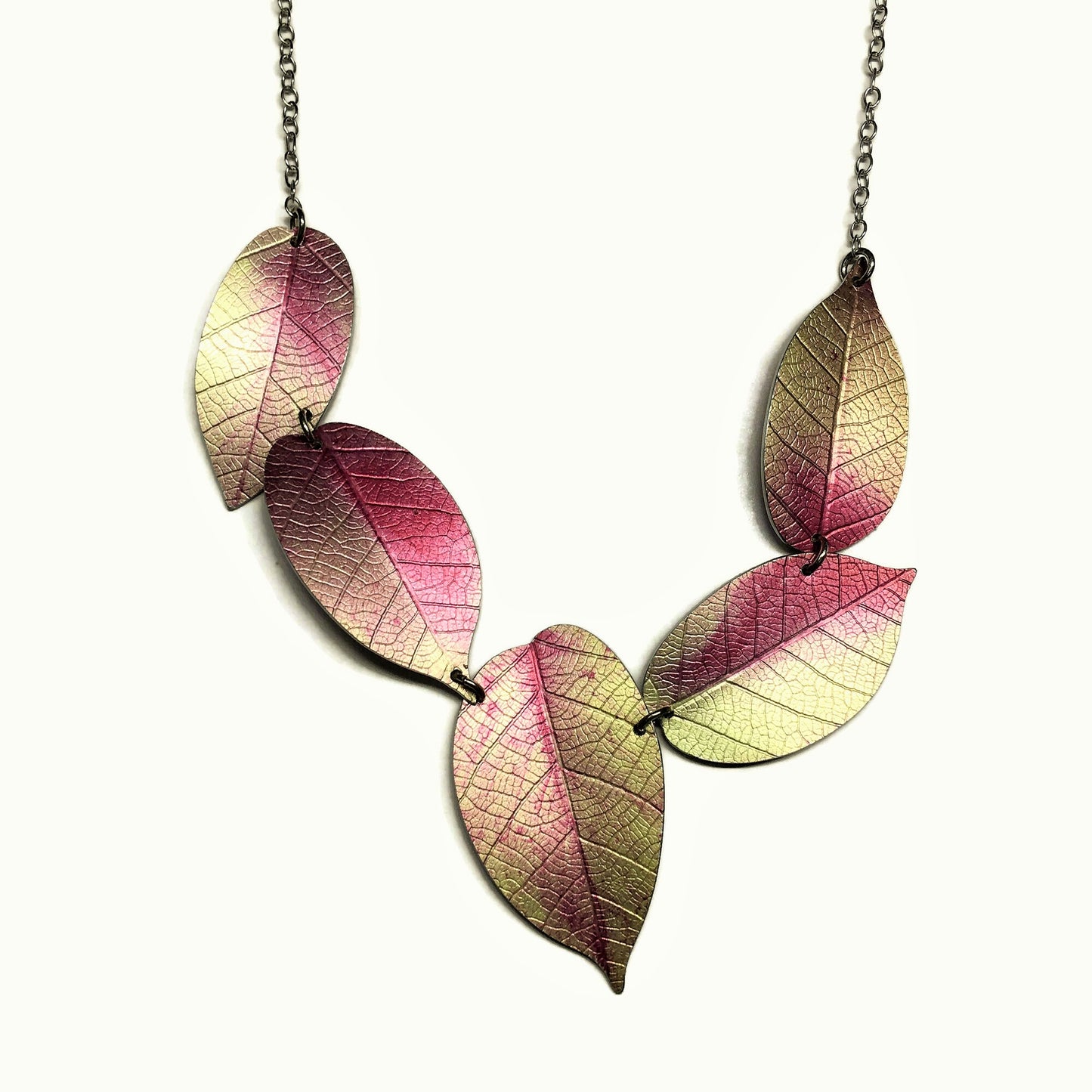 Asymmetric pink Cherry necklace by Photofinish Jewellery