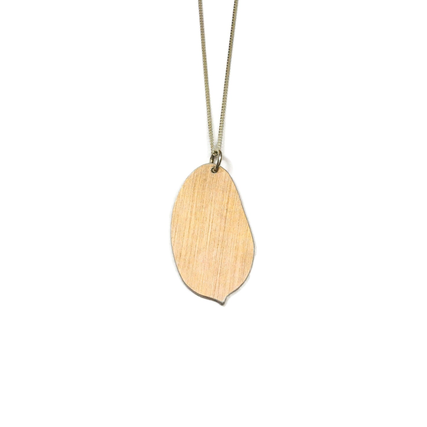Back of Golden Cherry leaf necklace by Photofinish Jewellery