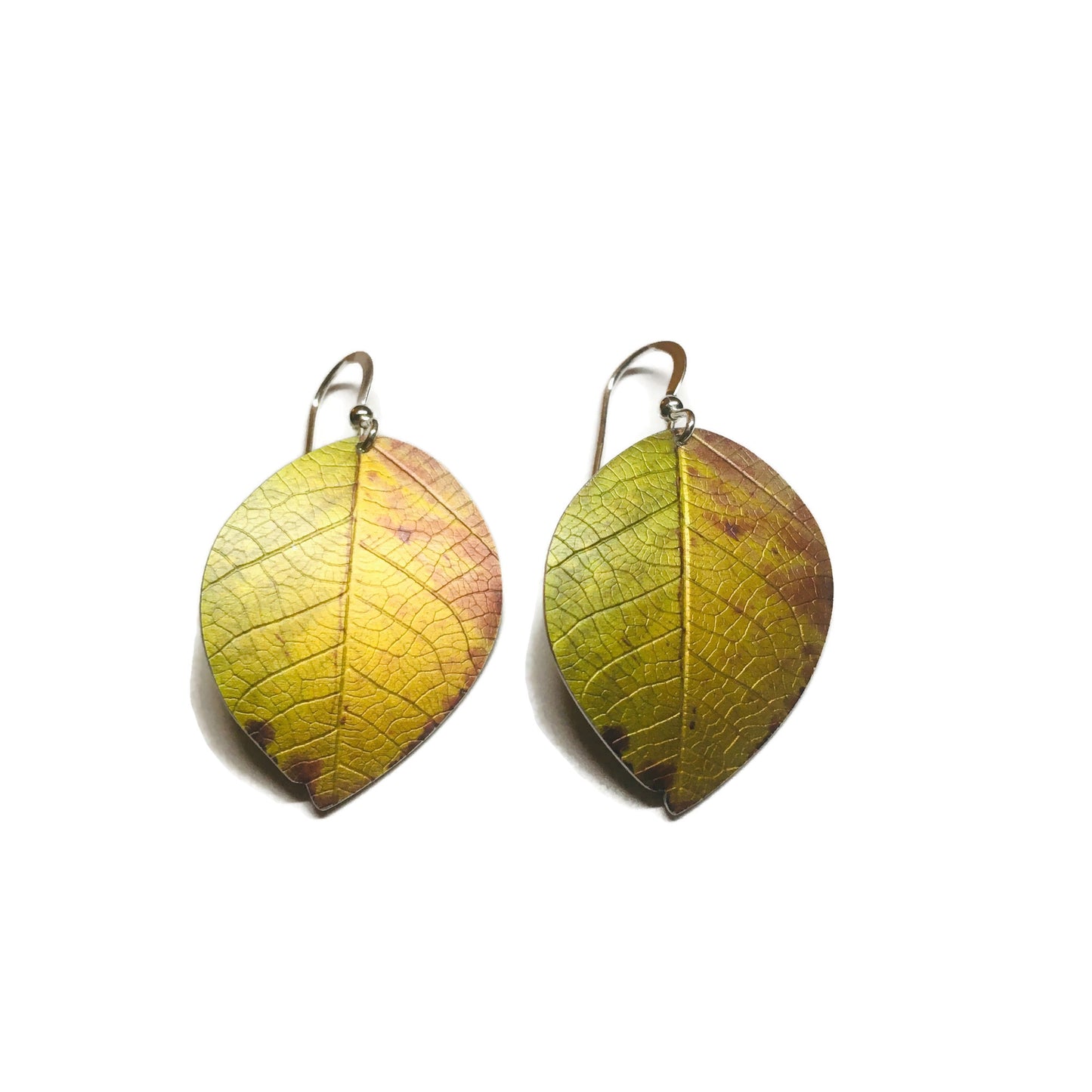 Beech leaf earrings by Photofinish Jewellery