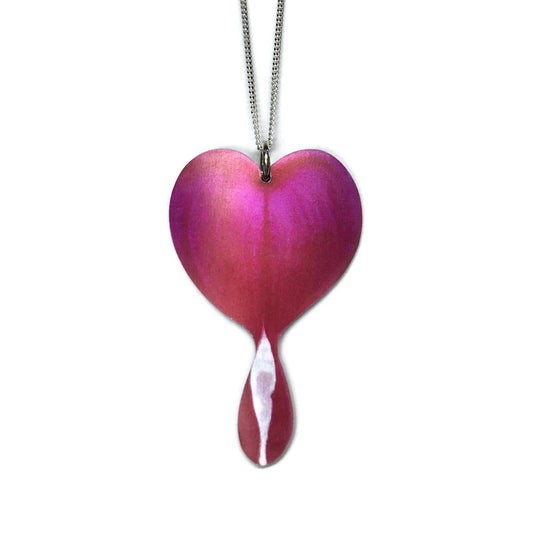 Bleeding Heart flower necklace by Photofinish Jewellery