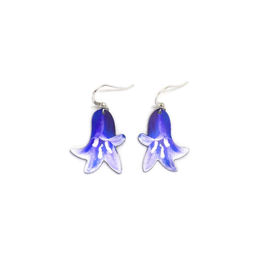 Bluebell flower earrings by Photofinish Jewellery
