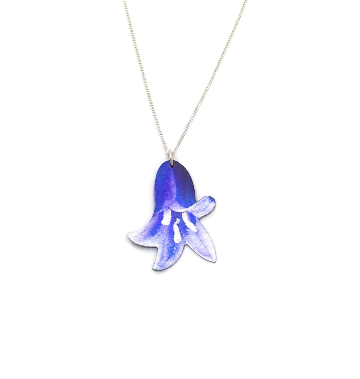 Bluebell flower necklace by Photofinish Jewellery