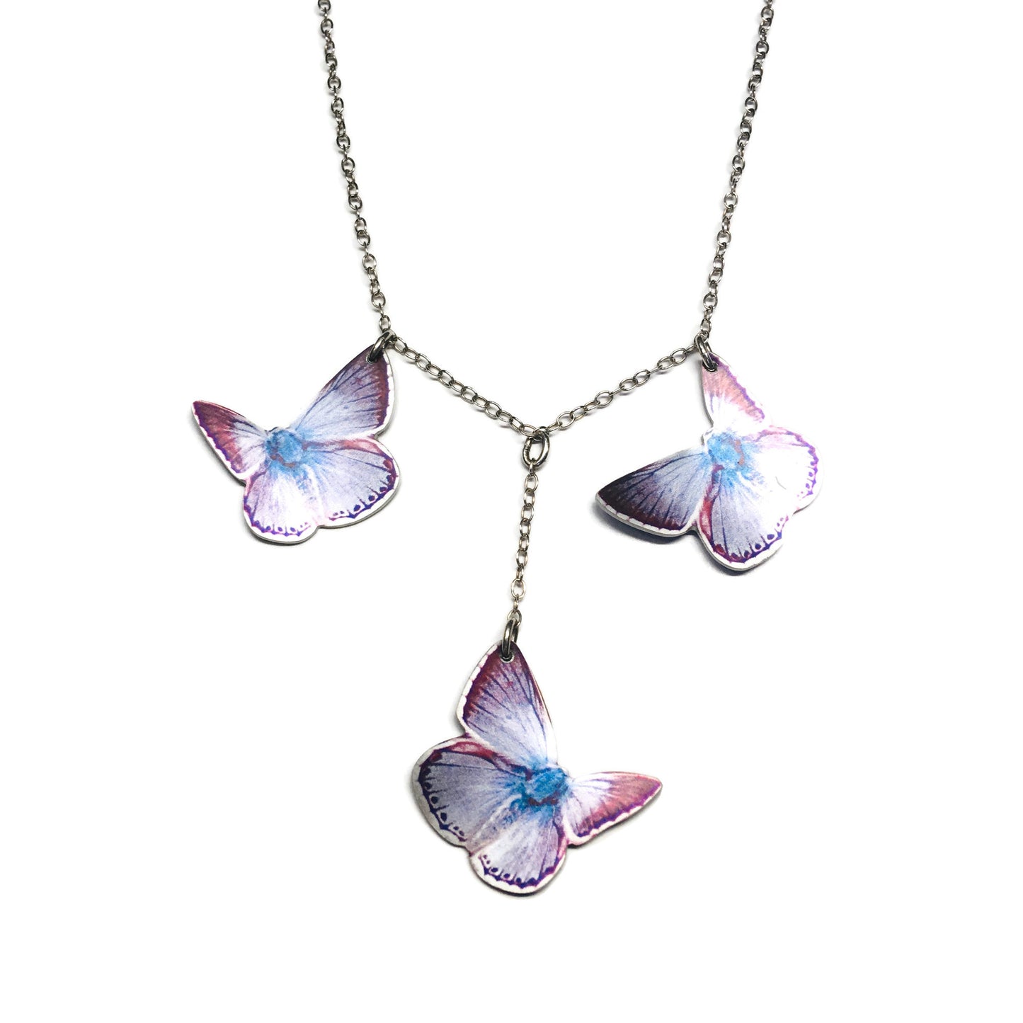 Chalk Hill Blue Kaleidoscope butterfly necklace by Photofinish Jewellery