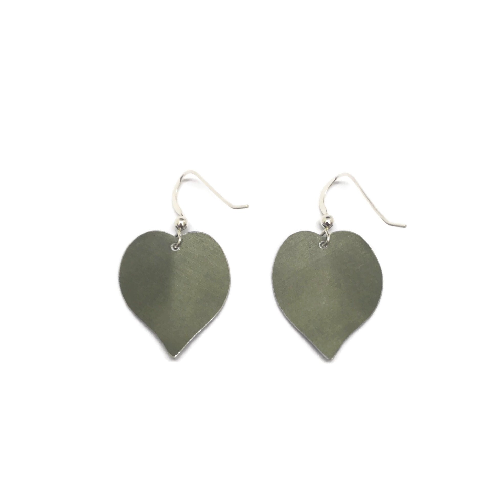 Back of Cyclamen leaf earrings by Photofinish Jewellery