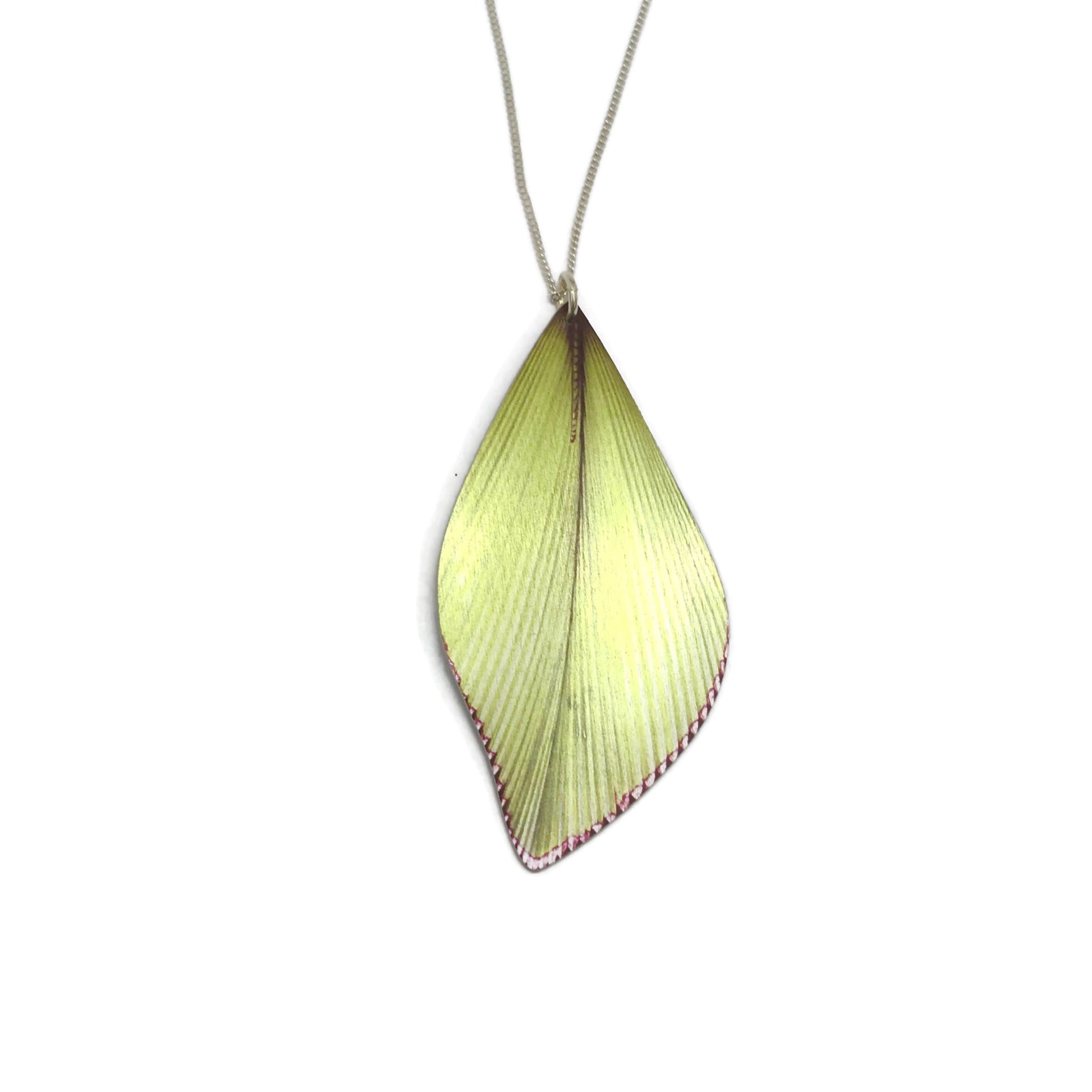 Diamond Palm leaf necklace by Photofinish Jewellery