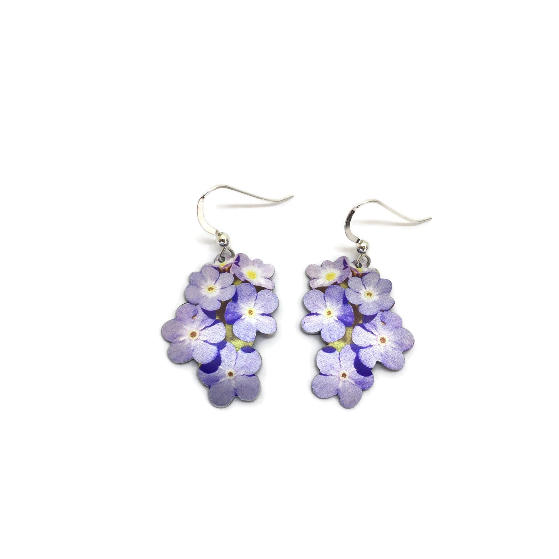 Forget me not flower earrings by Photofinish Jewellery