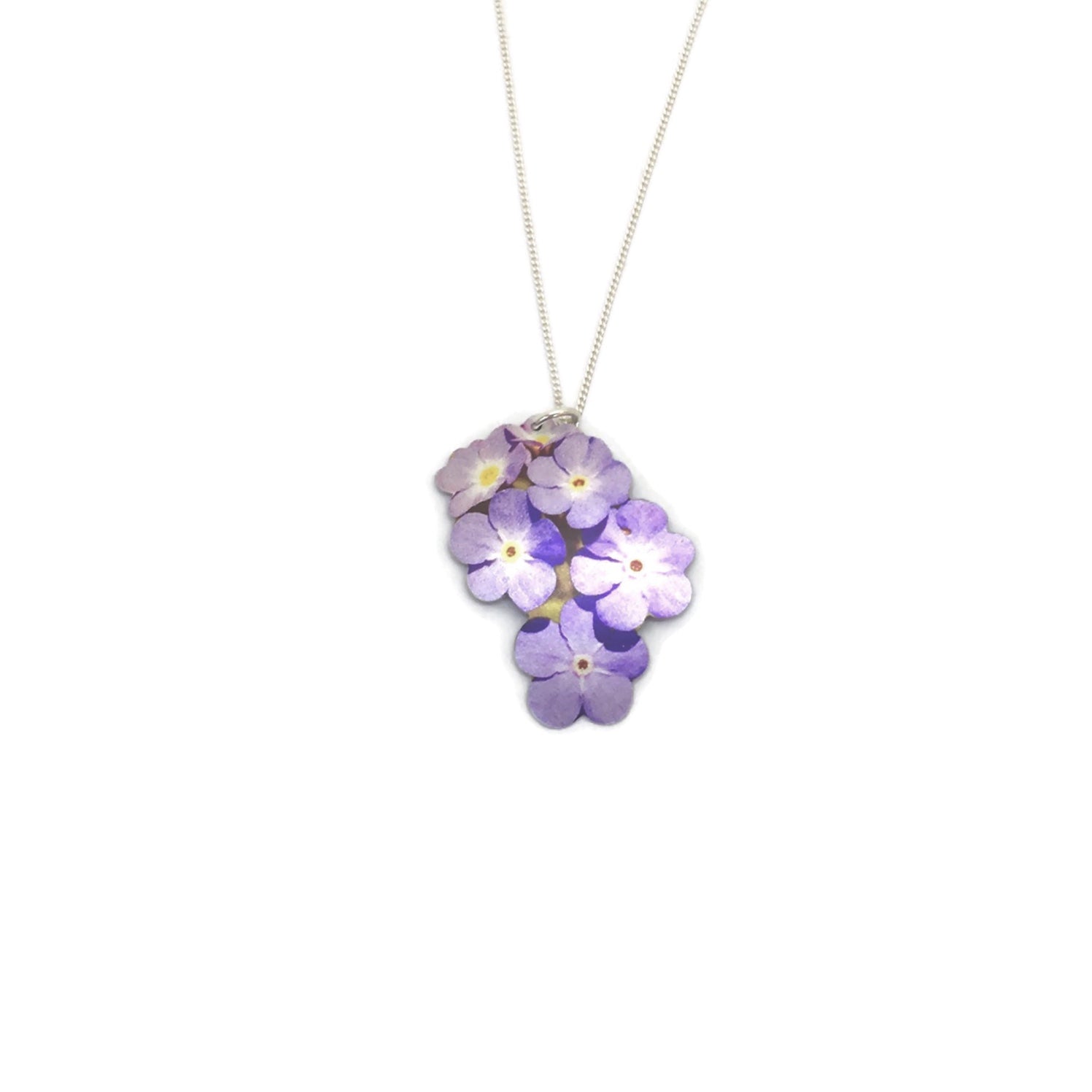 Forget me not flower necklace by Photofinish Jewellery