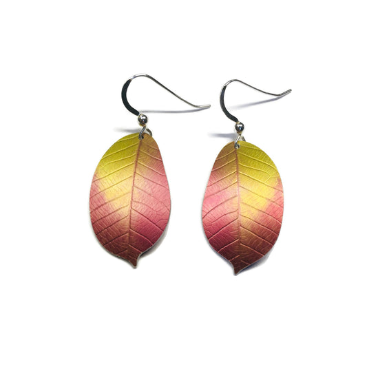 Golden Cherry leaf earrings