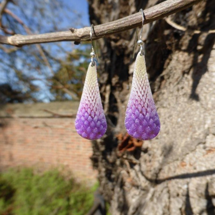 Lupin purple flower earrings by Photofinish Jewellery