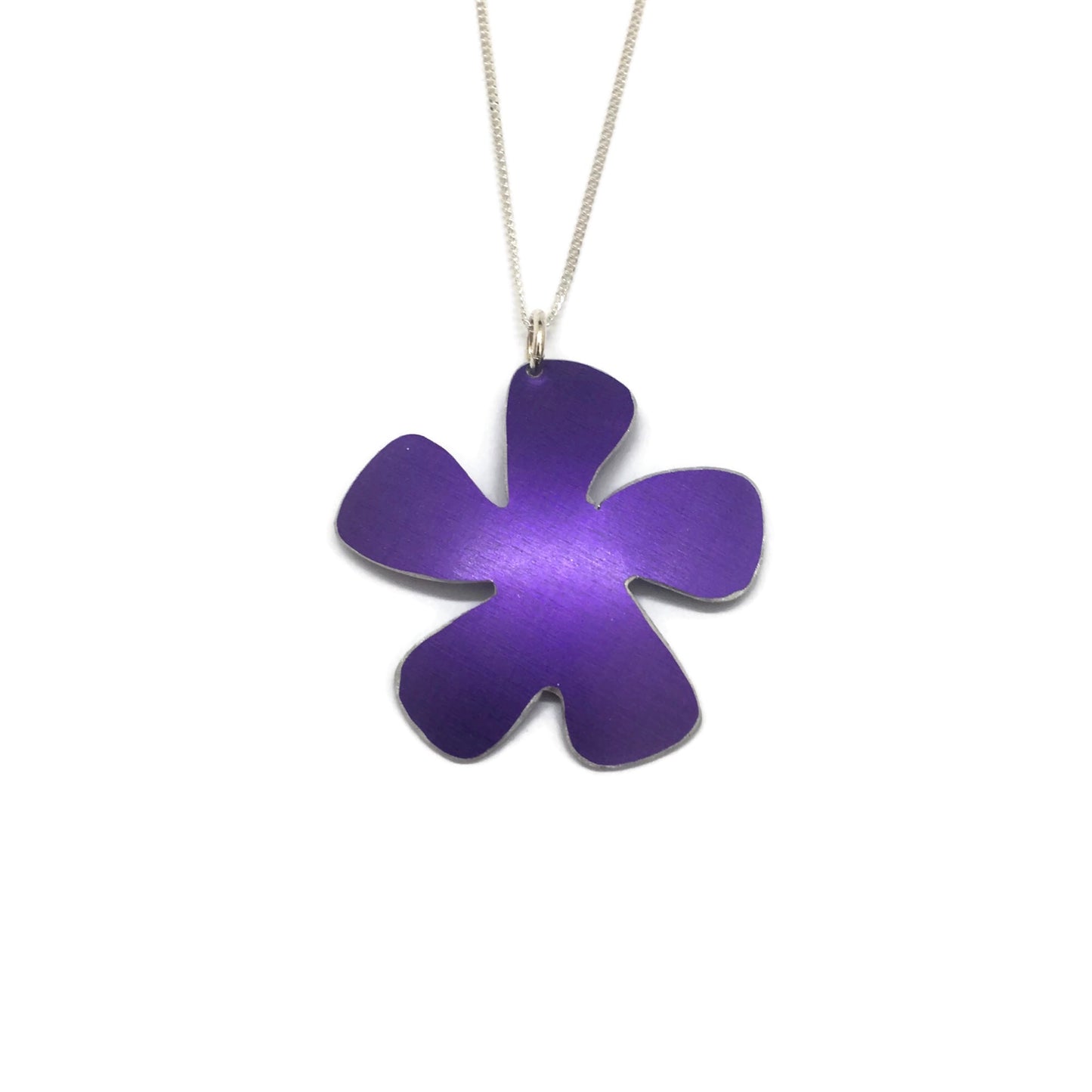 Back of Periwinkle flower necklace by Photofinish Jewellery