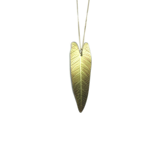 Philodendron leaf necklace by Photofinish Jewellery