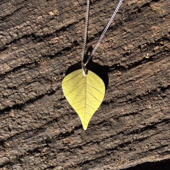 Silver Birch leaf necklace by Photofinish Jewellery