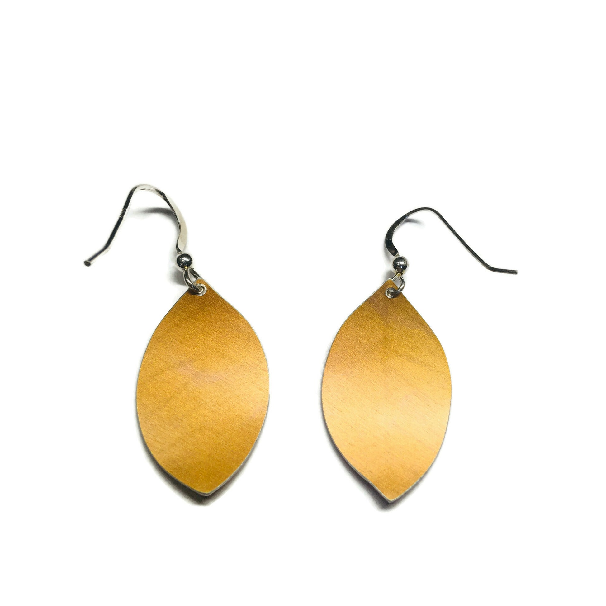 Back of Speckled Beech leaf earrings by Photofinish Jewellery